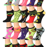 Women's 20 Pairs Colorful Organic Vibes Weed Treandy Leafy Socks Patterned Low Cut/No Show Socks
