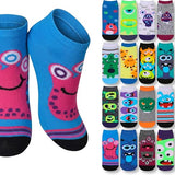 Tipi Toe Women's Low Cut Socks Mega Bundle (32 Pairs) – 20-Pack Cute Quirky Monster Faces and 12-Pack Cushioned Athletic Running Socks