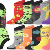Tipi Toe Women’s Sock Bundle – 10-Pack Low Cut Colorful Everyday Socks & 3-Pack Fuzzy Thermal Non-Skid Slipper Socks, Sizes 9–11