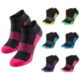 Women's Solid Black Rainbow Socks - 6 Pack
