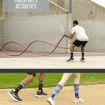 Person using a rope for sports activities with text 'FOR SPORTS ACTIVITIES' above.