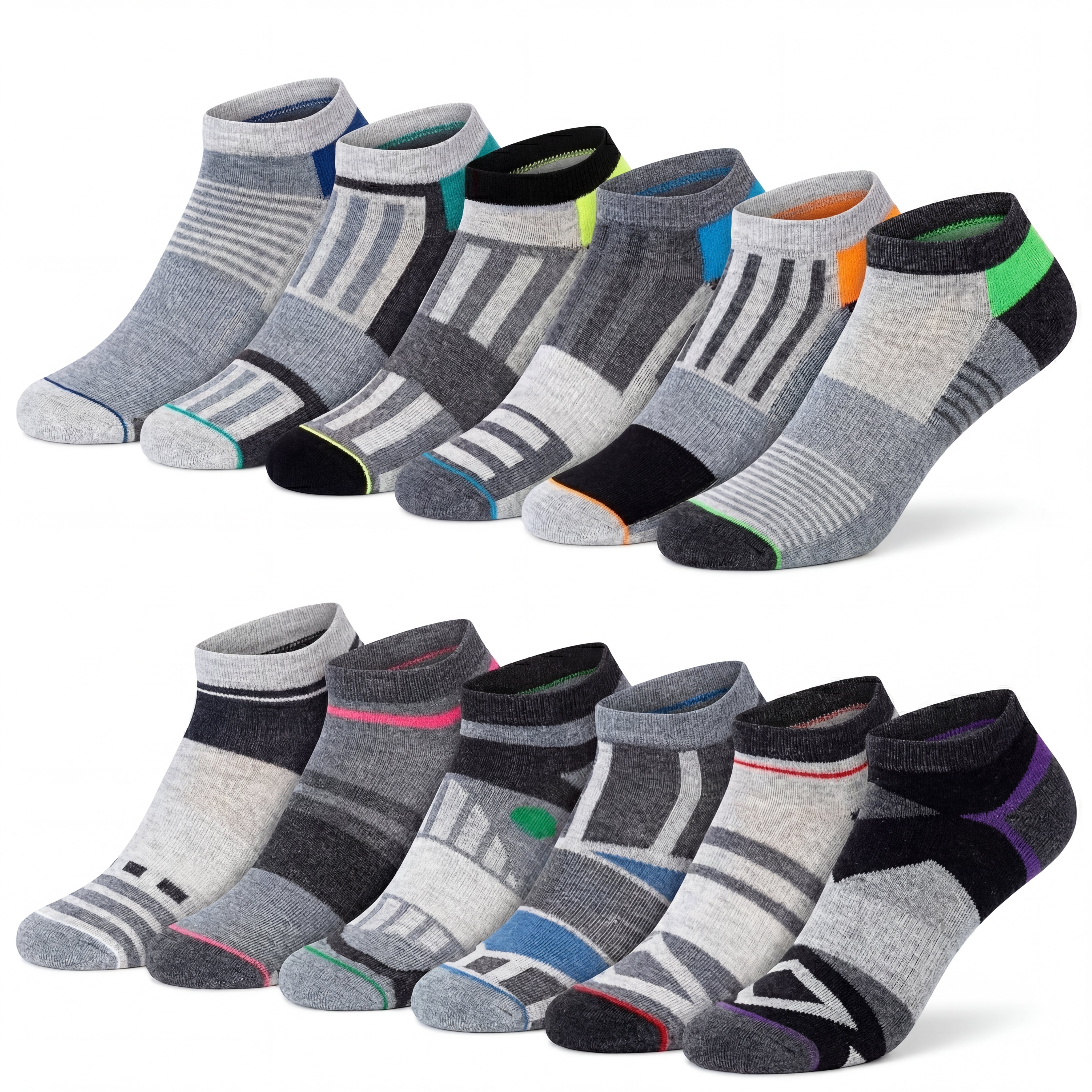 Men's Grayscale Stripes Sports Socks