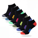 Women's Multi Contrast Black Walking Socks - 6 Pack