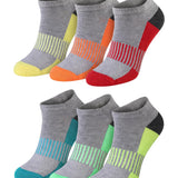 Running Grey Rainbow Low Cut Socks - 6 Pack