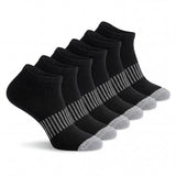 Set of black ankle socks with gray stripes on a white background