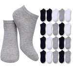 Set of gray and black ankle socks on a white background