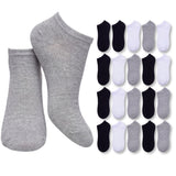 Set of gray and black ankle socks on a white background