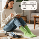 Size Chart Green Crew Socks