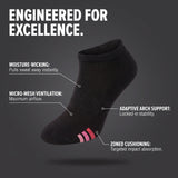 Women’s Classic Triple-Stripe Low Cut Sports Socks – Size 9-11 – Cushioned 12-Pack
