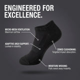 Women's Dark Black No Show Socks - 6 Pack