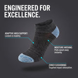 Women's Grey No Show Sport Socks - 6 Pack