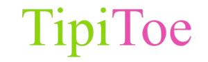 TipiToe logo with green and pink text on a white background