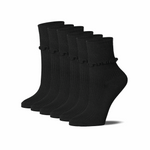 Solid Black Cuff Ruffle Socks