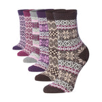  6-Pairs Women's Snowfall Serenity Delight Ragg Cotton Warm Crew Boot Socks -  Socks