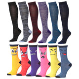 Knee High Socks 6-Pack + Casual Crew Socks 6-Pack Bundle