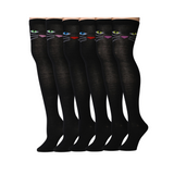 Women's 3 Pairs Monochrome Iconic Cat Faces Solid Black Trio Over The Knee High Socks