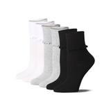 White/Grey/Black Color Cuff Ruffle Socks