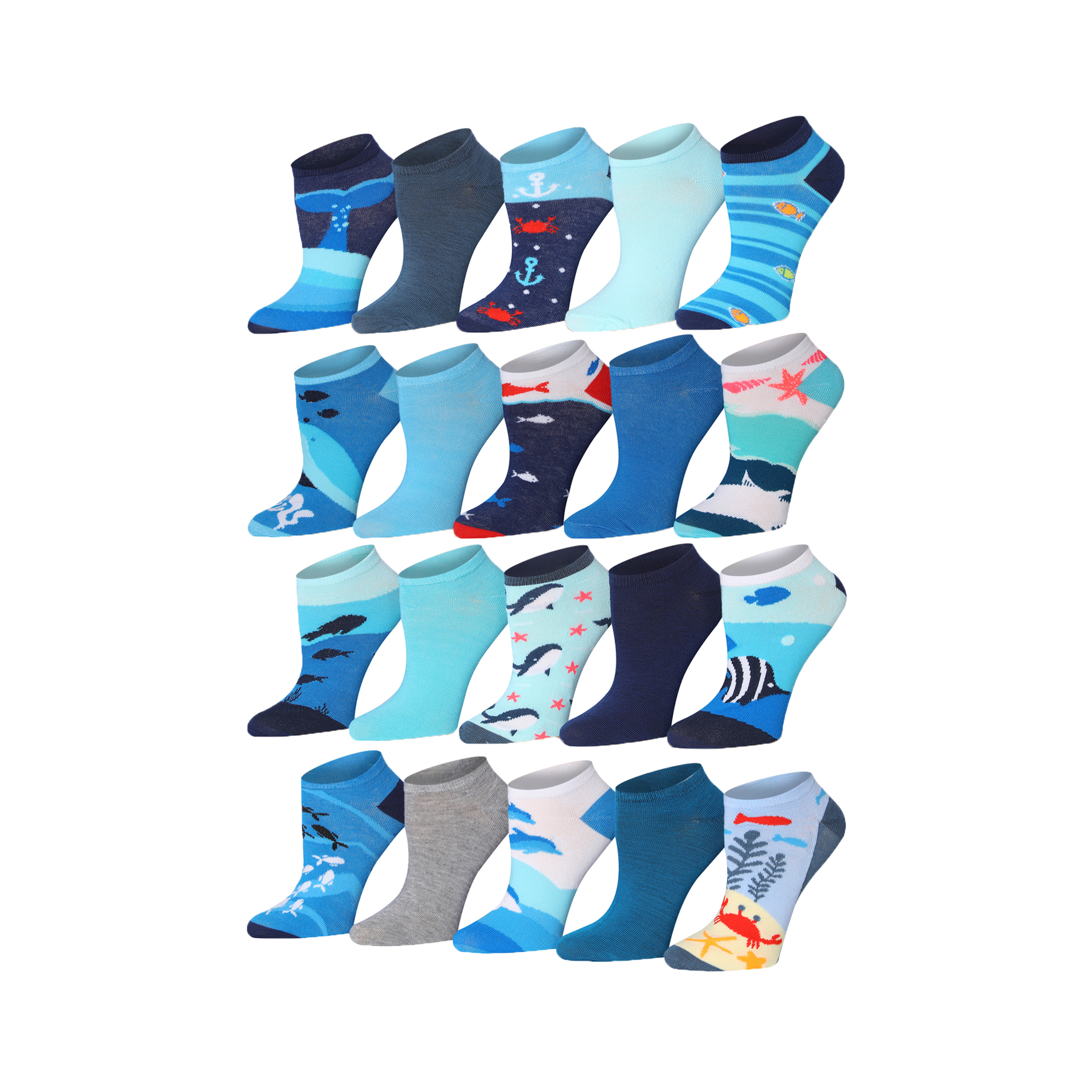 Blue No Show Socks