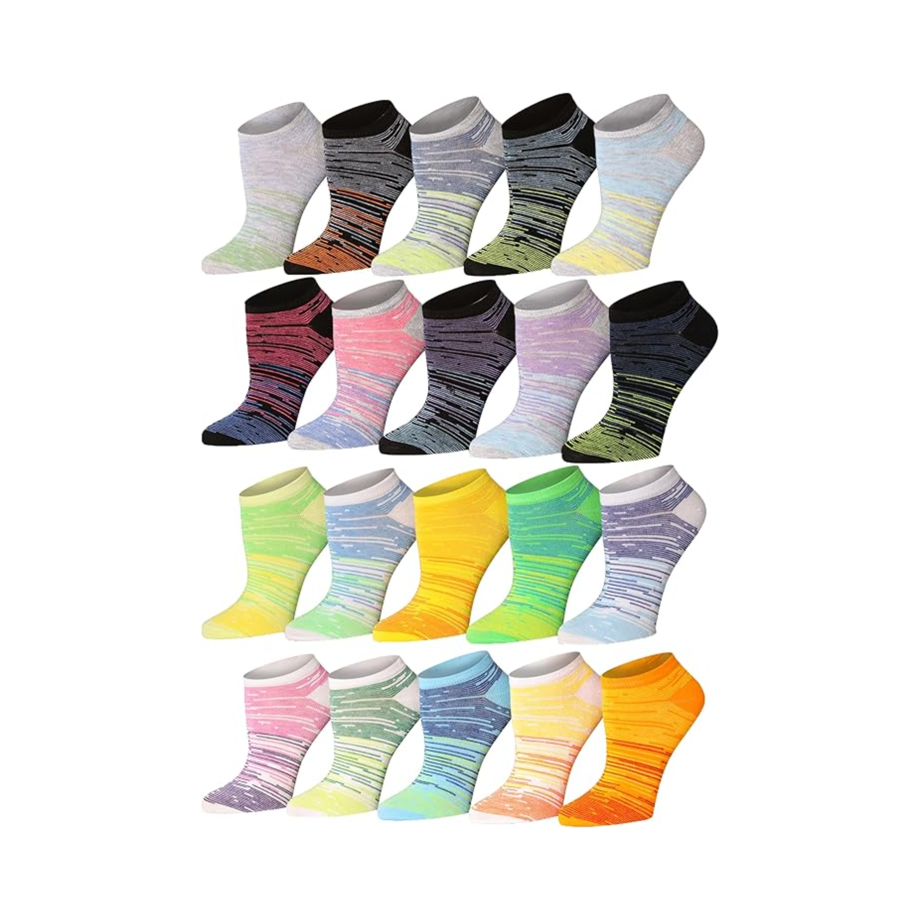 Bright Color No Show Socks