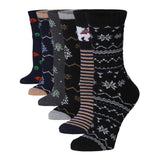  6-Pairs Women's Extra Warm Wool-Blend Midnight Tones & Winter Patterns Collection Crew Boot Socks -  Socks