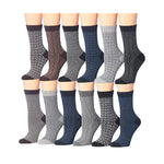 6-Pairs Women's Ragg Cotton Lightweight Colorful Pastel Tones Jacquard Pattern Crew Boot Socks - Socks