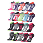  Womens 20 Pack Colorful Patterned Heartfelt Positivity Ankle/Low Cut Socks -  Socks