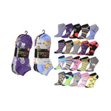  Womens 20 Pack Colorful Midnight Whiskers Patterned Low Cut/No Show Socks -  Socks