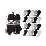  Womens 20 Pack Colorful Classic Black, White, Gray Shades Patterned Low Cut/No Show Socks -  Socks