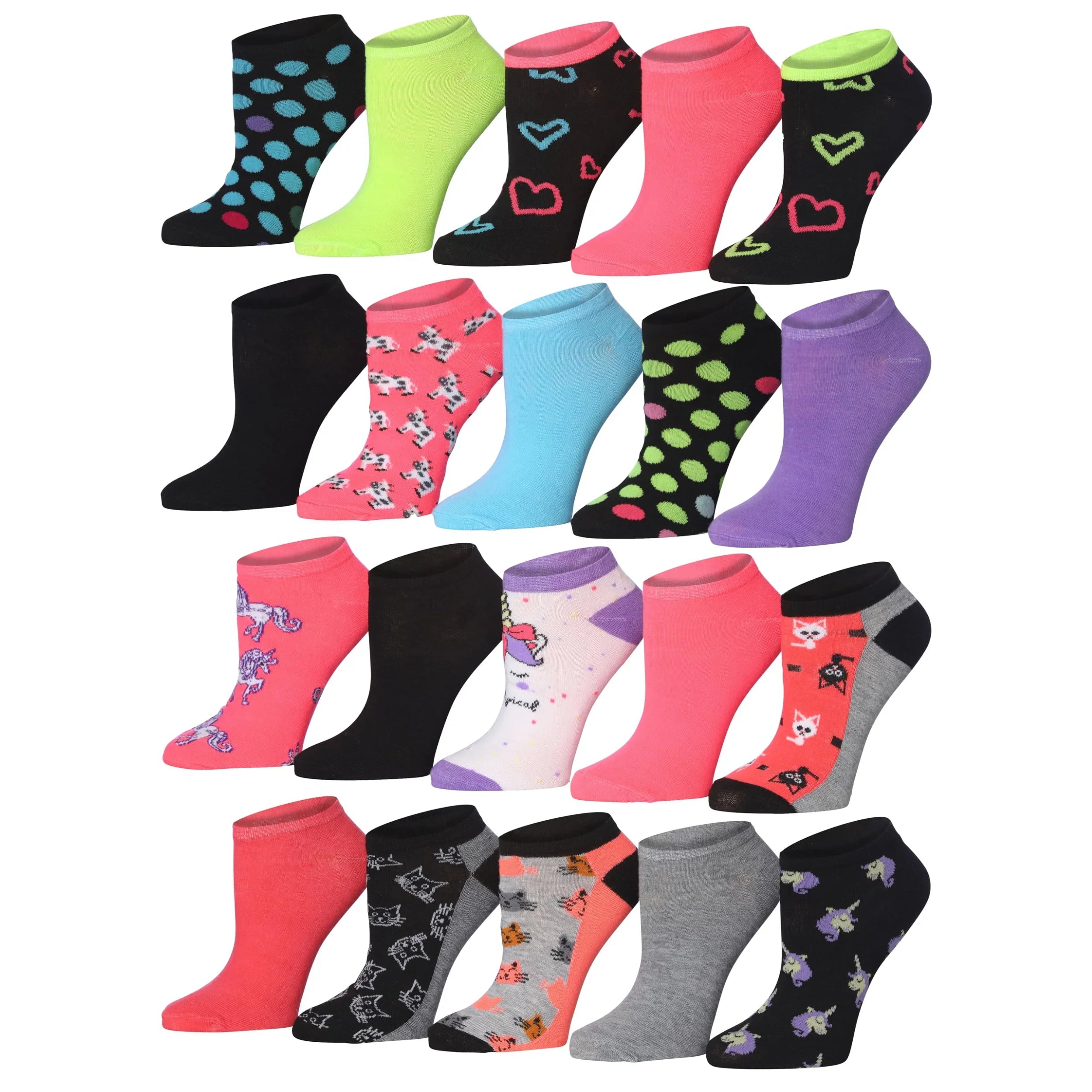 Girls Bold Mix Ankle Socks