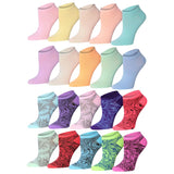 Tipi Toe Women's & Girls 20 Pairs Colorful Patterned Pastel Bloom & Bold Garden Cute Ankle Socks For Women - Tipi Toe Socks