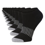 Tipi Toe Women's 12-Pairs Black Minimalist Grey Stripe Low Cut Athletic Sport Peformance Socks