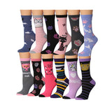 Tipi Toe Women's 12 Pairs Lightweight Colorful Eclectic Vibes Patterned Statement Crew Socks - Tipi Toe Socks