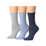 Turn-Cuff Multicolor Ruffle Socks  - 3 Pairs