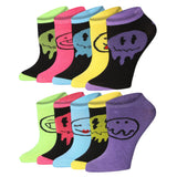 Women's & Girls 10 Pairs Smiley Ooze Colorful Patterned Ankle/Low Cut Socks -  Socks