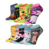  Women's & Girls 10 Pairs Critter Carnival Colorful Patterned Ankle/Low Cut Socks -  Socks