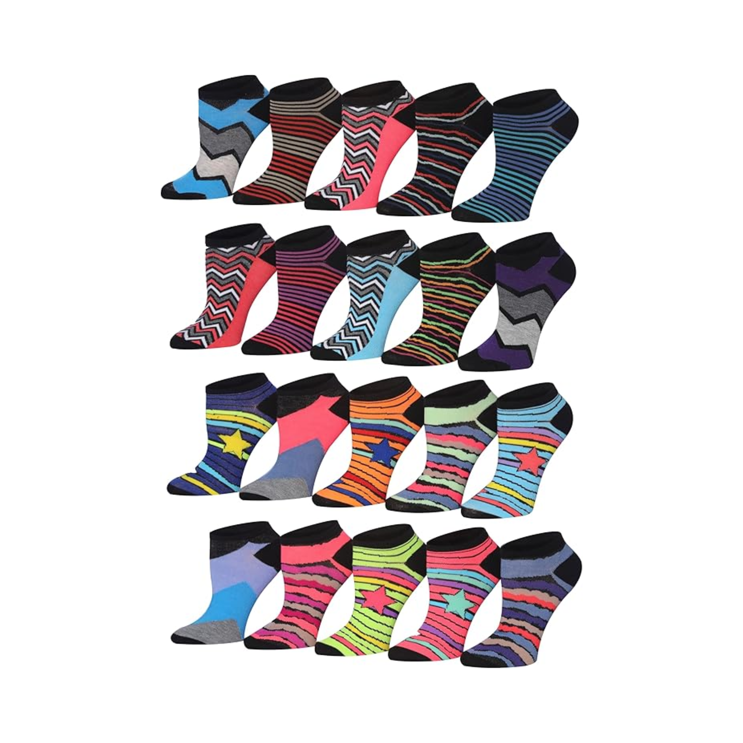 Neon No Show Socks