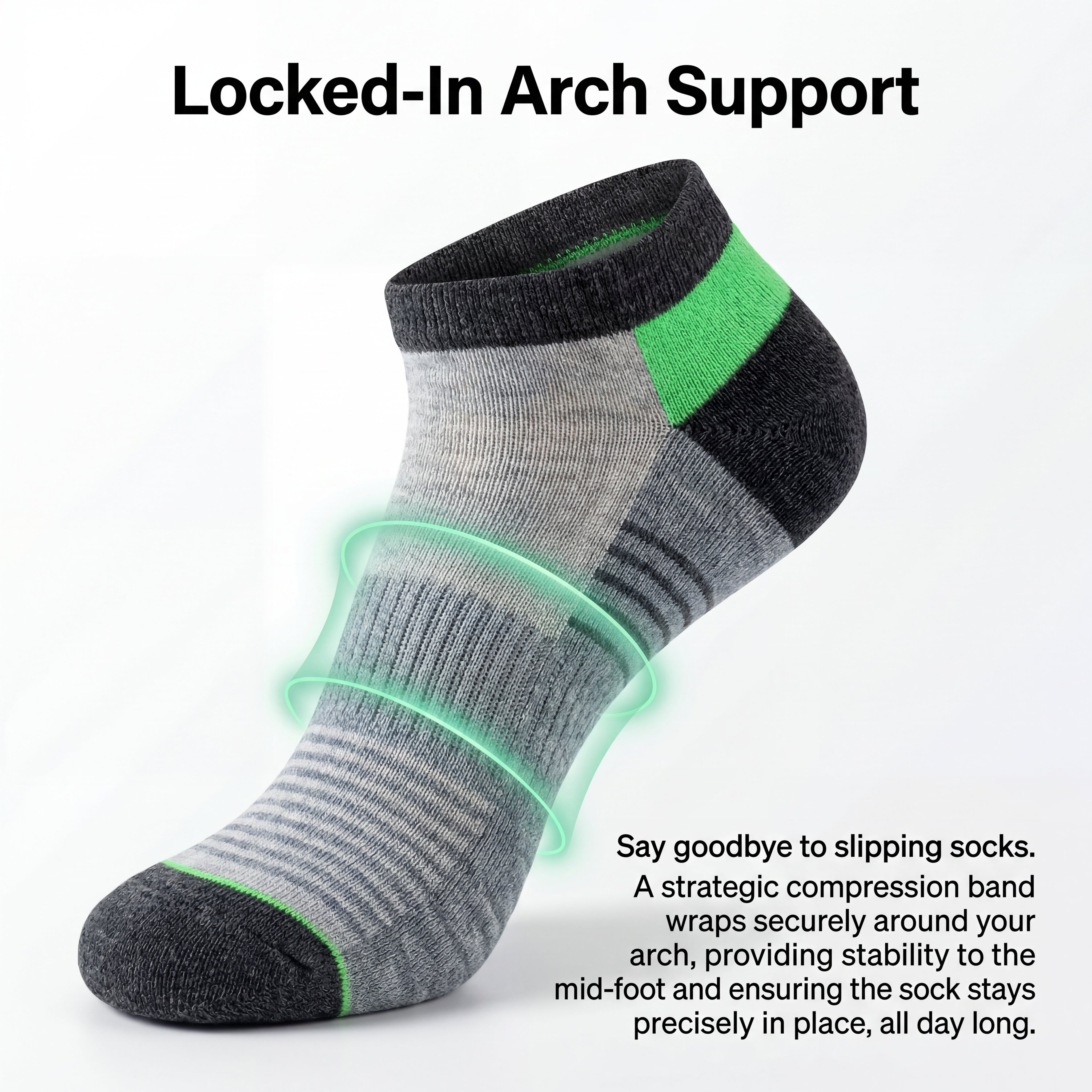 Grayscale Stripes Sports Socks for Men