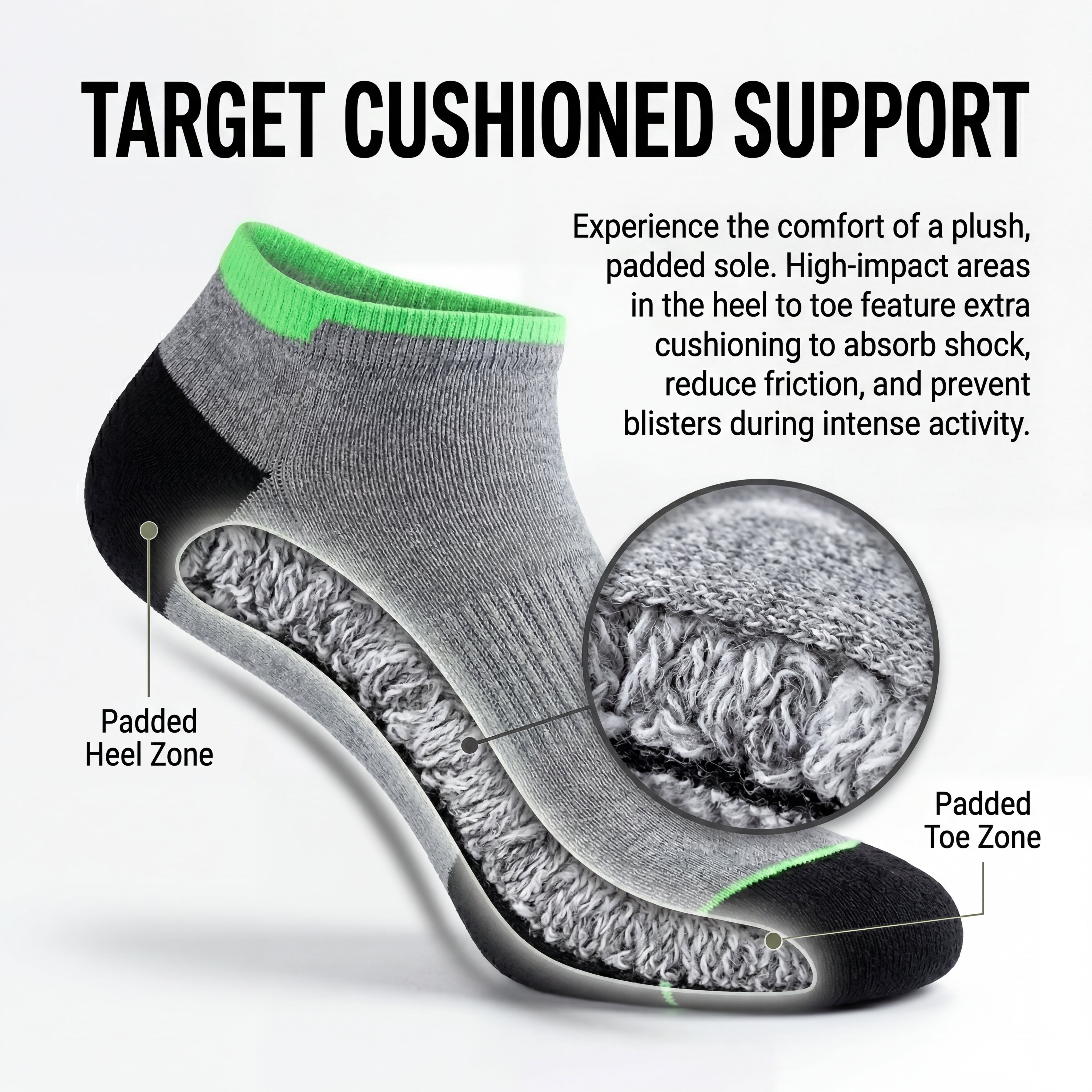 Cushioned Men's Grayscale Socks