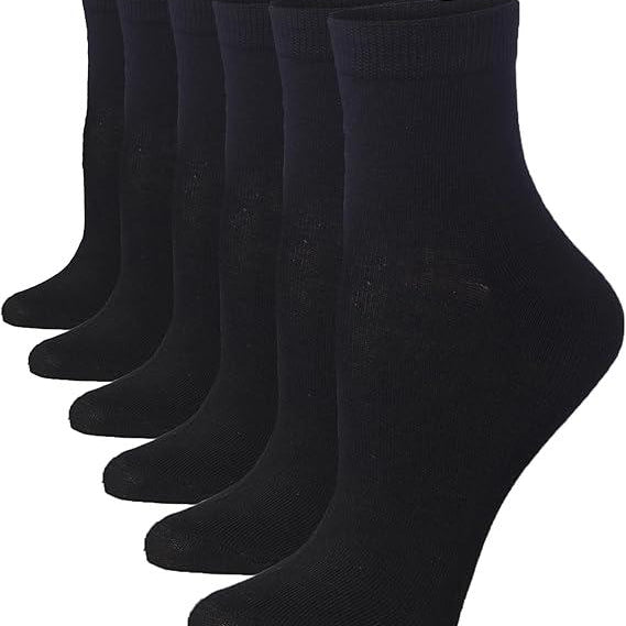 Classic Black Color Pattern Quarter Socks