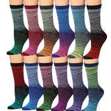 Women’s Crew Socks 12-Pack + Women’s Cushioned Athletic Running Ankle Socks 6-Pack Bundle (18 Pairs)