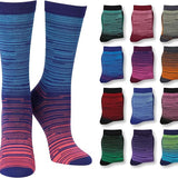Tipi Toe Women's Socks Combo Bundle (24 Pairs) – 12-Pack Cushioned Athletic Quarter Socks and 12-Pack Colorful Ministripe Crew Socks