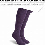 Ribbed Colorful Cable Knit Knee High Socks - 3 Pairs