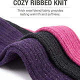 Ribbed Colorful Cable Knit Knee High Socks - 3 Pairs