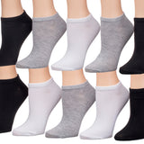 Womens Solid Colors No Show Socks - 10 Pairs