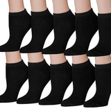 Womens Solid Colors No Show Socks - 10 Pairs