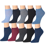 Solid Color Women's No Show Socks - 10 Pairs