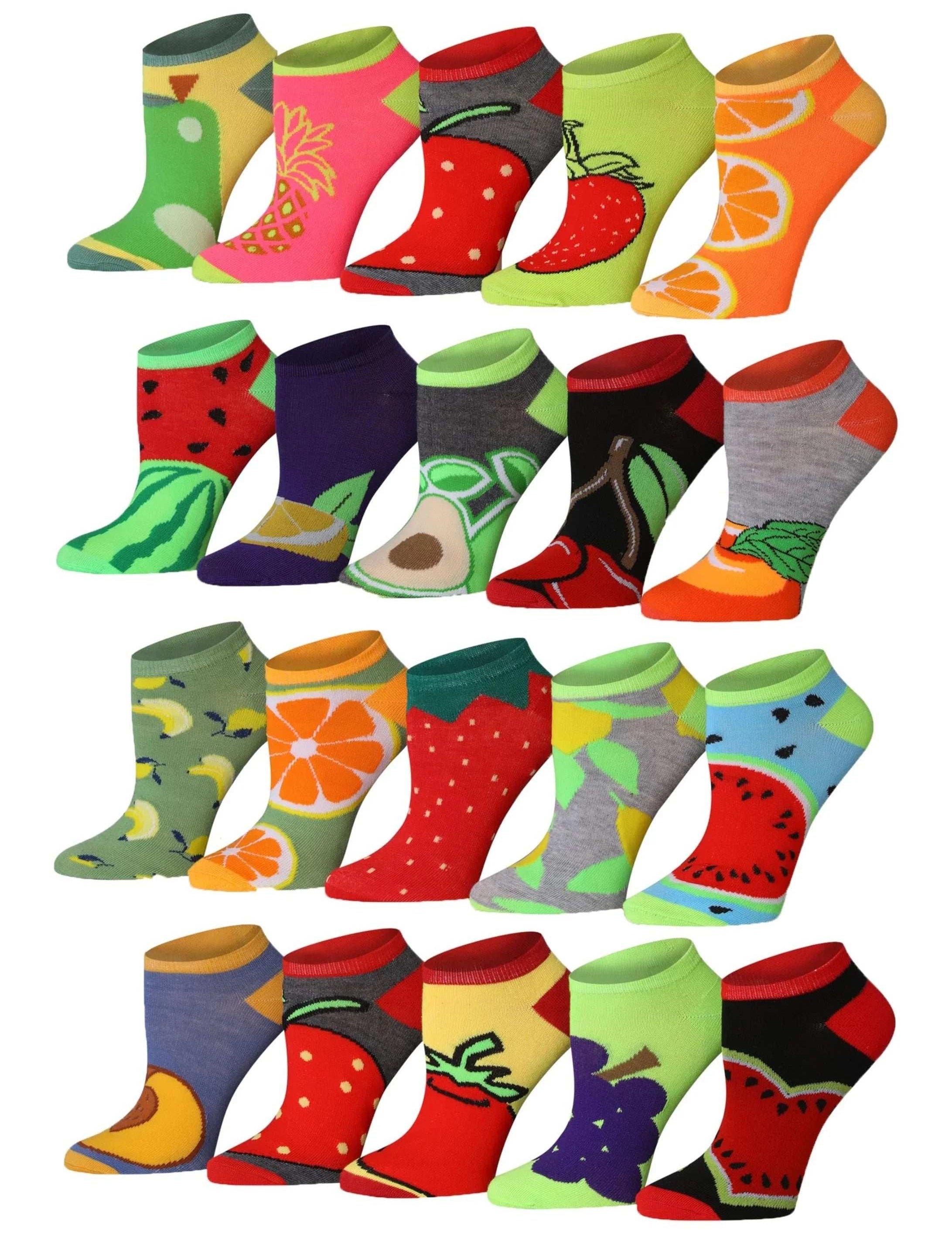 Fruity Pattern No Show Socks