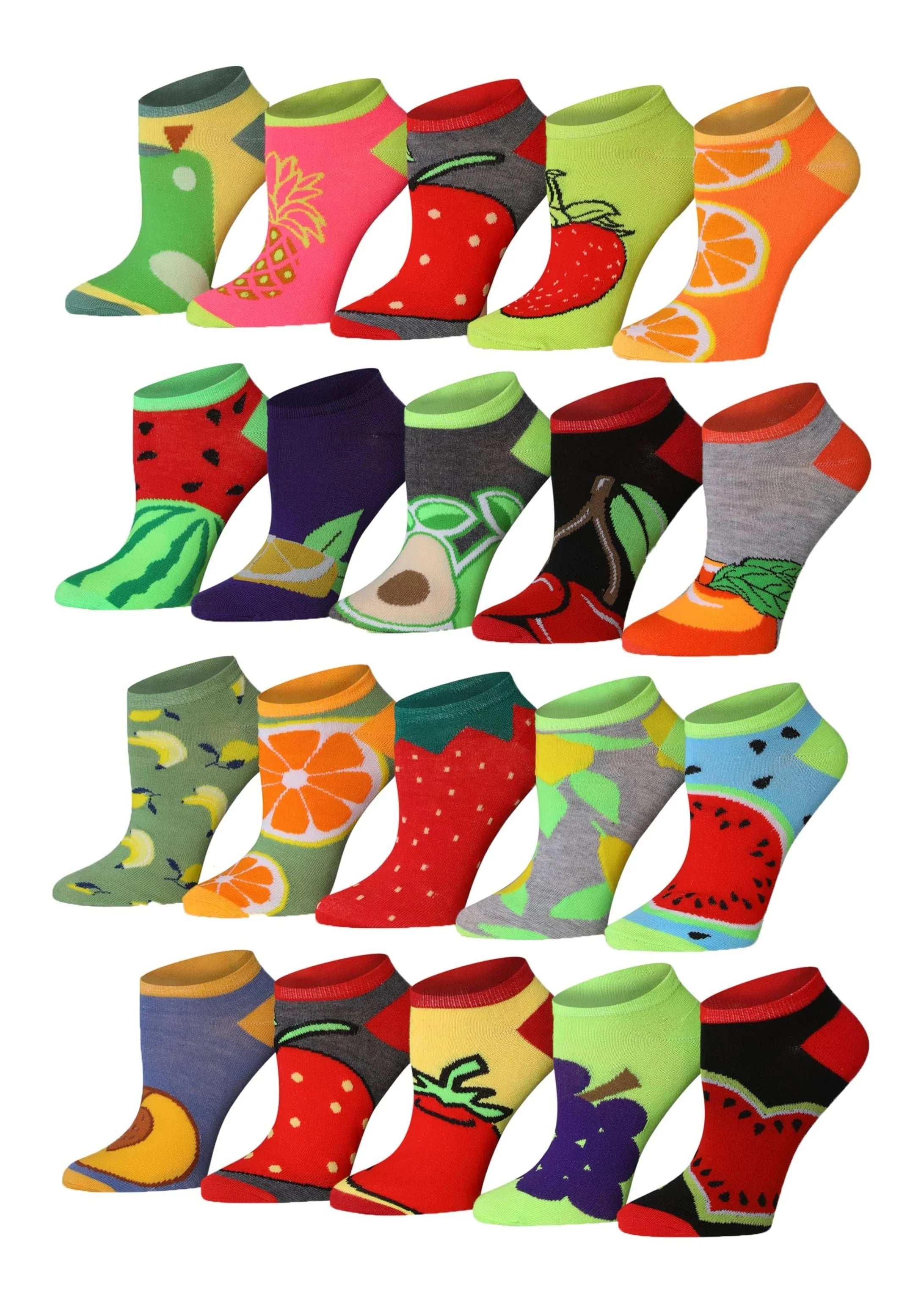 Fruity Pattern No Show Socks