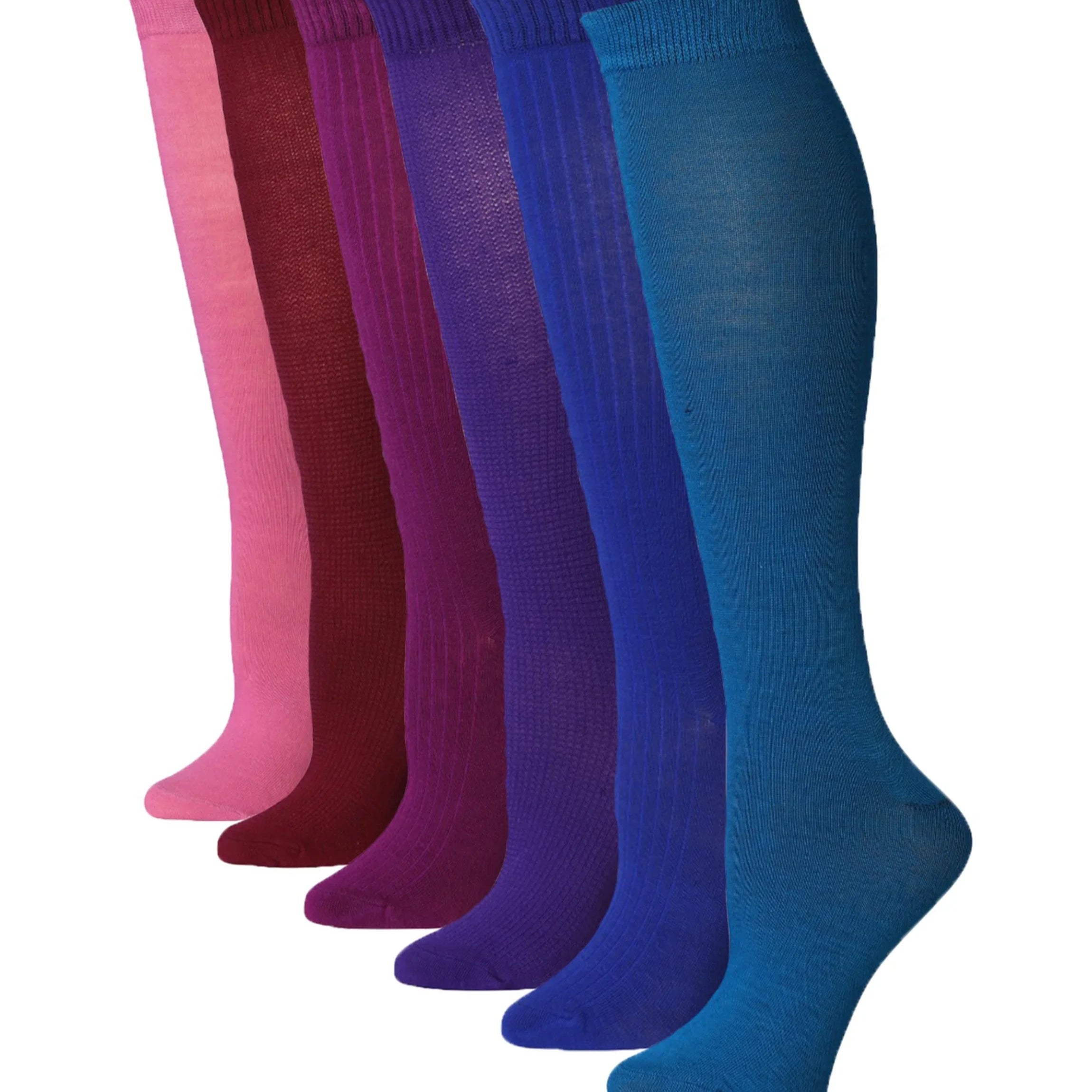 Solid Pattern Knee High Socks