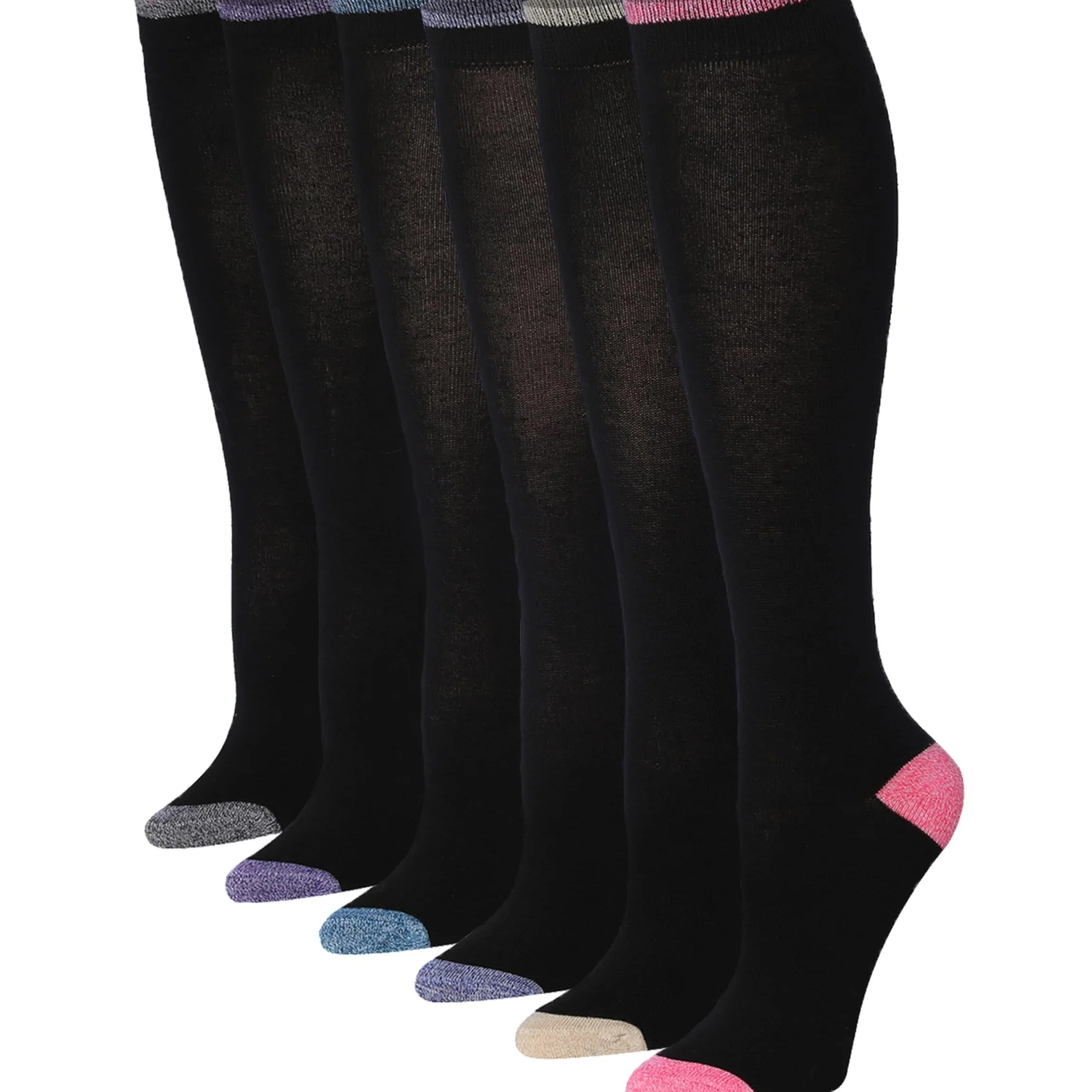 Solid Black Knee High Socks